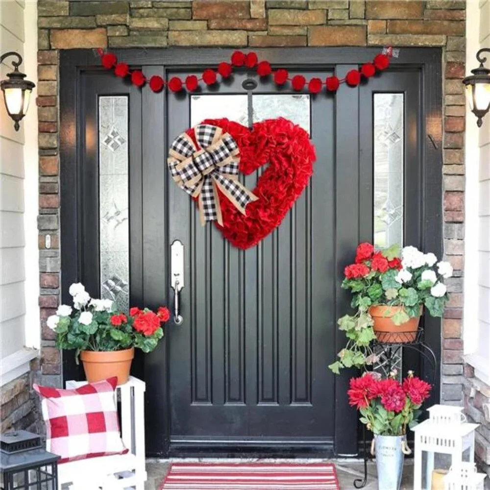 Valentines Day Decor Wreaths for Front Door Outside 17